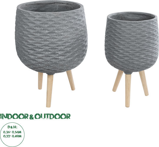 GloboStar Artificial Garden Louisiana Plant Pot Polyester Gray