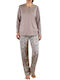 Poleren Winter Women's Pyjama Set Brown