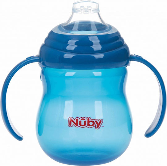 Nuby Εκπαιδευτικό Μπιμπερό Πλαστικό με Λαβές Τιρκουάζ 6m+ 270ml