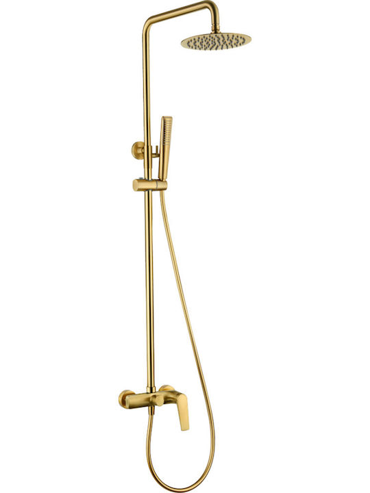 Imex Adjustable Shower Column with Mixer Gold