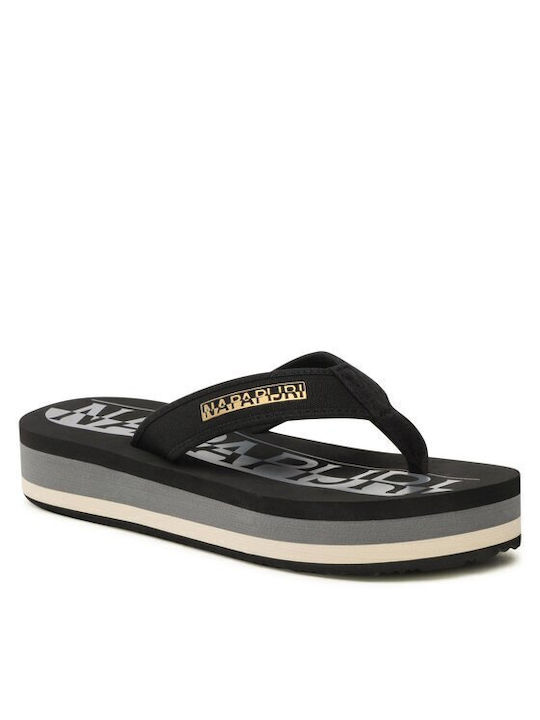 Napapijri Frauen Flip Flops mit Plattform in Schwarz Farbe