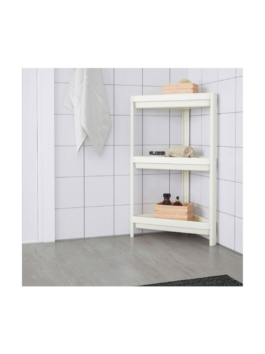 Viosarp Γωνιακή Ραφιέρα Μπάνιου Πλαστική με 3 Ράφια 33x33x71cm Λευκή