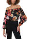 Guess Women's Blouse Long Sleeve peony charm print