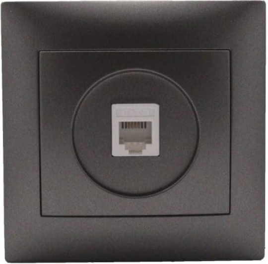 Redled Complete Single Telephone Socket Charcoal 27505