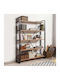Bookcase Atlas Atlantic Pine - Black 130x35x180cm