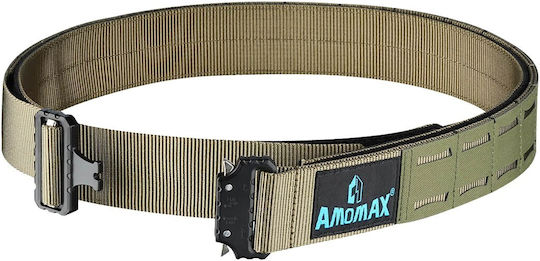 Amomax Ιμάντας Στρατιωτική Ζώνη Επιχειρησιακή Μαύρη 44.5mm