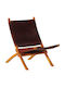 Armchair from Genuine Leather Dark Brown 55x67x79cm