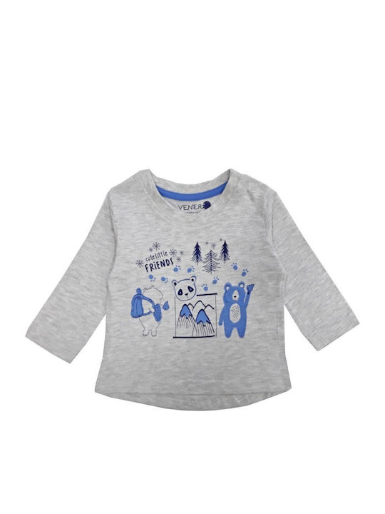 Kids' Shirt Long Sleeve Gray Cute Little Friends