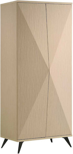 Cronos Δίφυλλη Ντουλάπα 80x60x195cm Natural