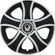 Jestic Car Hubcap Set with Skoda Emblem 15" 4pcs Silver