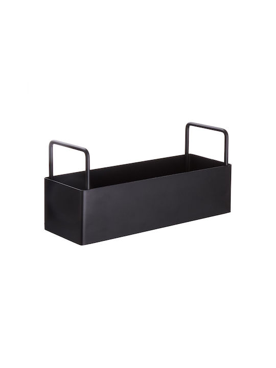 Butlers Sideline Box General Use with Lid Metallic Black 9x25cm