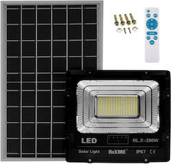 Rixme Waterproof Solar LED Floodlight 200W Cold White with Remote Control IP66