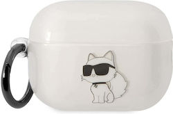 Karl Lagerfeld Choupette 3D Θήκη Σιλικόνης με Γάντζο σε Διάφανο χρώμα για Apple AirPods Pro 2