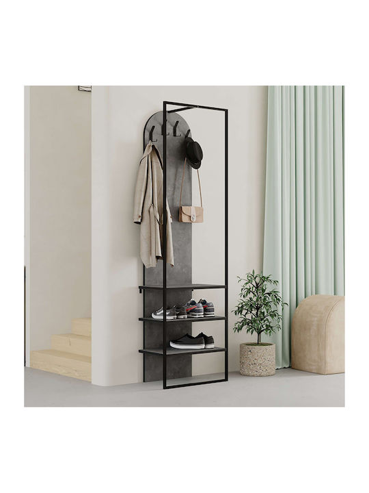 Archy Entry Furniture with Shoe Rack Grey retro 53x31.7x180cm