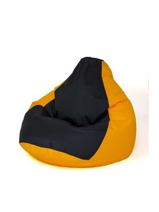 Bean Bag Chair Poof Pear yellow-black
