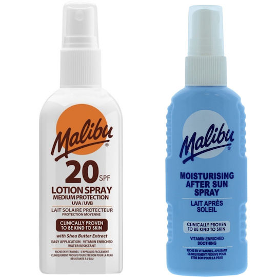Malibu Wasserdichte Sonnencreme Lotion Für Körper SPF20 Im Spray 100ml