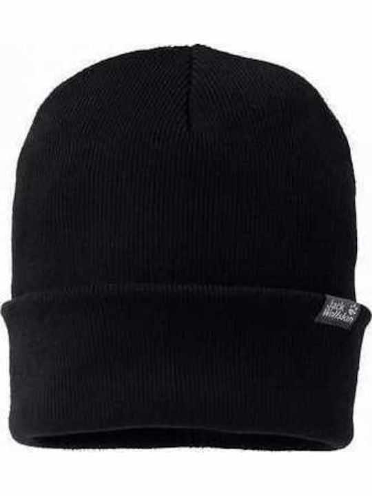Beanie Unisex Σκούφος με Rib Πλέξη σε Μαύρο χρώμα
