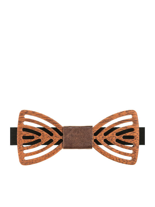 Mom & Dad Wooden Handmade Bow Tie Brown