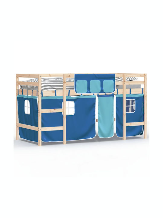 Kids Bed Loft Bed Single Blue for Mattress 90x2...