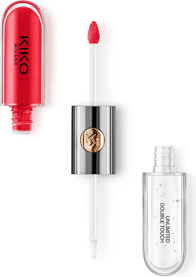 Kiko Milano Unlimited Double Touch Lang anhaltend Flüssig Lippenstift Schwer durchsichtig Strawberry Red 6ml