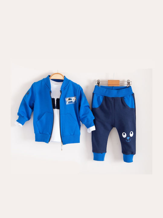 Trendy Shop Kids Sweatpants Set Blue 3pcs