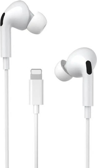 Jellico In-ear Handsfree με Βύσμα Lightning Λευκό