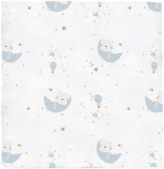 Bimbidreams Bamboo Chic Bear Πάνα Αγκαλιάς από Μουσελίνα Λευκό 120x120εκ.