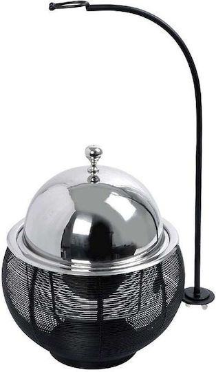 Espiel Chafing Dish Metallic Fondue Pot with Tea Light Gray 30x30x32cm