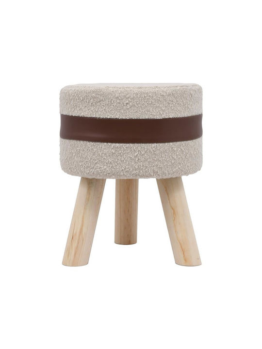 Hocker Für das Wohnzimmer Mit Stoff bezogen 2834 Beige-Brown 1Stück 28x28x34cm