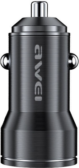 Awei Φορτιστής Αυτοκινήτου C-855 12W 4A Γρήγορης Φόρτισης με Θύρες: 2xUSB