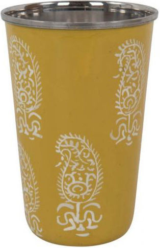 Fair Trade Glas Wasser aus Edelstahl in Gelb Farbe