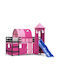 Kids Bed Loft Bed Single Pink for Mattress 90x200cm