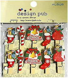 XMASfest Clothespins 10 Pieces
