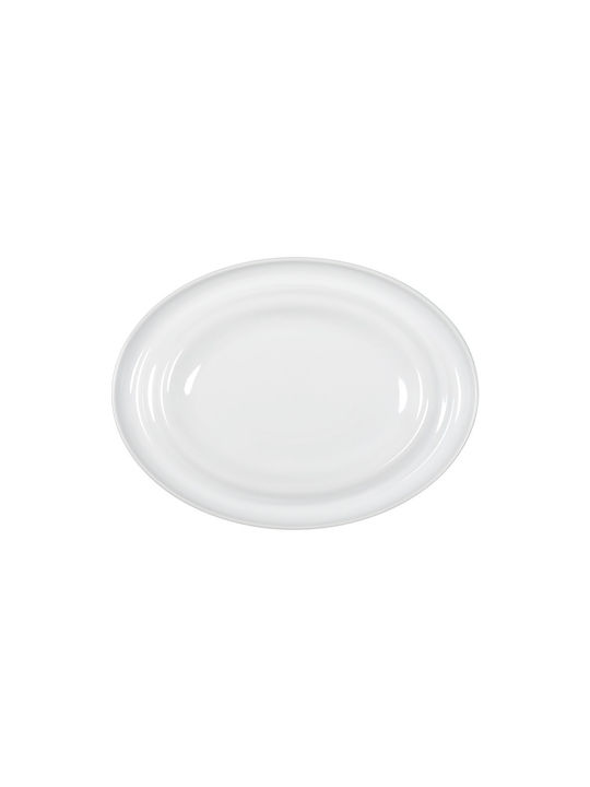 e-exoplismos Servierplatte Oval aus Porzellan Weiß 32x24cm 6Stück
