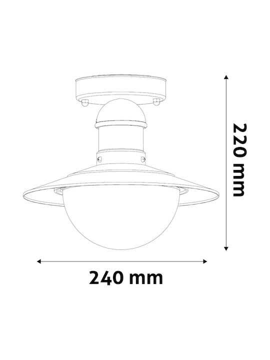 Avide Aolce27-imp-b Plafonieră de Exterior E27 în Culoare Negru 15.001.1529 Avide Aolce27-imp-b Plafonieră de Exterior E27 în Culoare Negru 15.001.1529