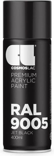 Cosmos Lac Спрей Боядисване Premium Акрилен с Металик Ефект RAL9005 Jet Black 400мл