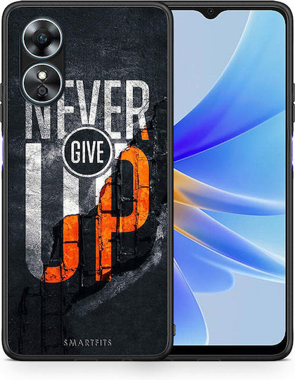 Smartfits Never Give Up Back Cover Μαύρο (Oppo A17)