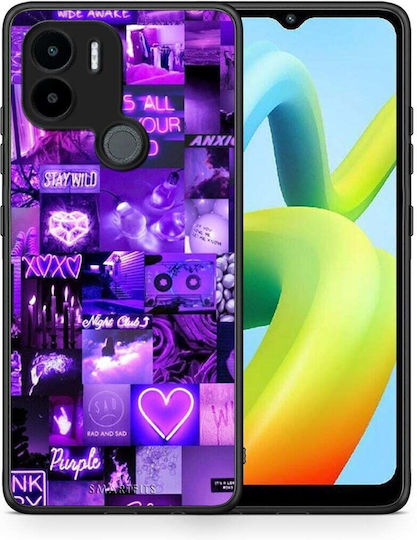 Smartfits Collage Stay Wild Back Cover Violet (Redmi A1+ / A2+)