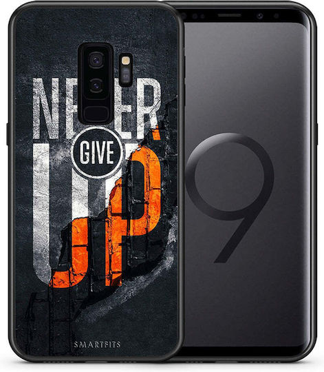 Smartfits Never Give Up Umschlag Rückseite Schwarz (Galaxy S9+)