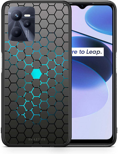 Smartfits Geometric Hexagonal Umschlag Rückseite Gray (Realme C35) 7522820718747_42928996843675
