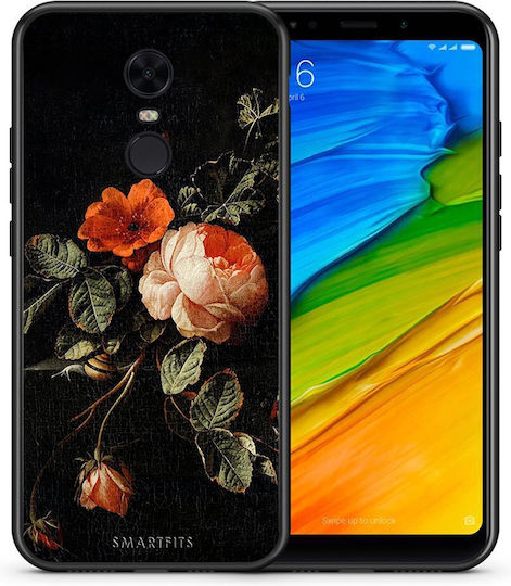 Smartfits Vintage Roses Umschlag Rückseite Schwarz (Redmi 5) 7172216815771_41405316333723
