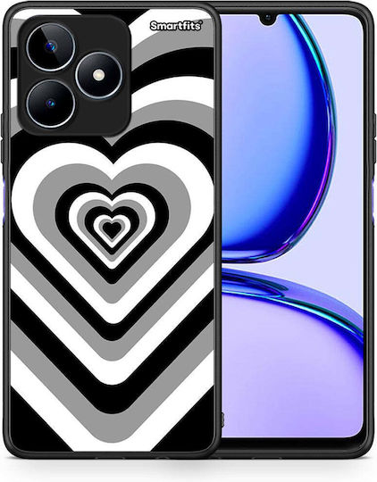Smartfits Black Hearts Umschlag Rückseite Schwarz (Realme C53)