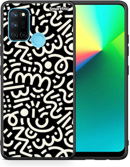 Smartfits Doodle Art Back Cover Black (Realme 7i)
