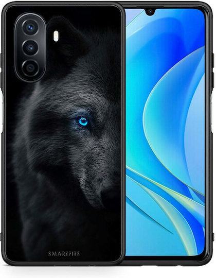 Smartfits Dark Wolf Umschlag Rückseite Schwarz (Huawei Nova Y70) A00_SM1-HU-NOVAY70_DARKWOLF_RO1