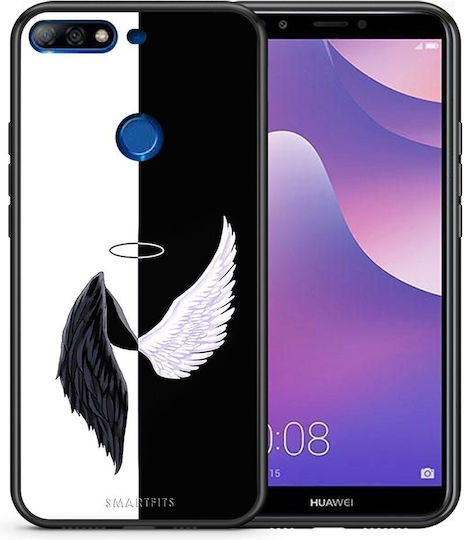Smartfits Angels Demons Back Cover Μαύρο (Huawei Y7 2018/Y7 Prime 2018)