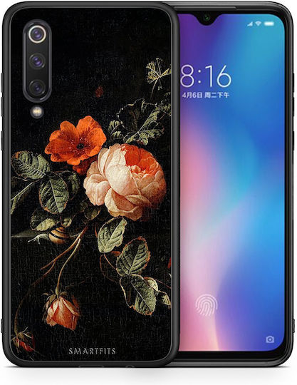 Smartfits Vintage Roses Umschlag Rückseite Schwarz (Xiaomi Mi 9 SE)