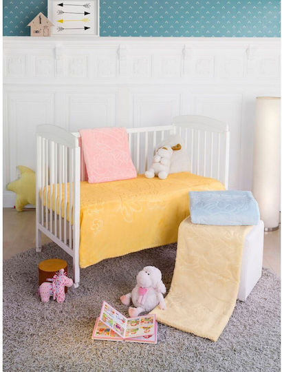 Piel SA Blanket Spanish Nursery Swaddling Blankets Flowers Velvet Blue Blue 80x110cm