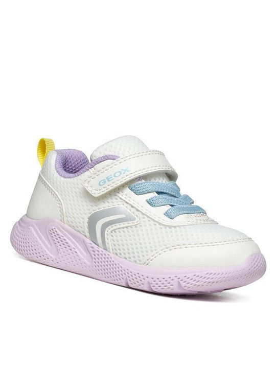 Geox Παιδικά Sneakers B Sprintye Ανατομικά Λευκά