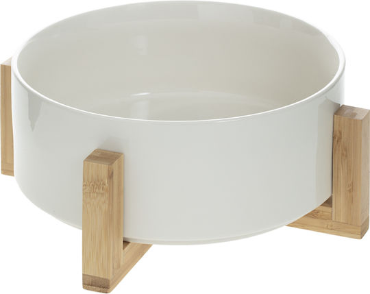 Servierschüssel Rund aus Bambus Weiß mit Durchmesser 23cm