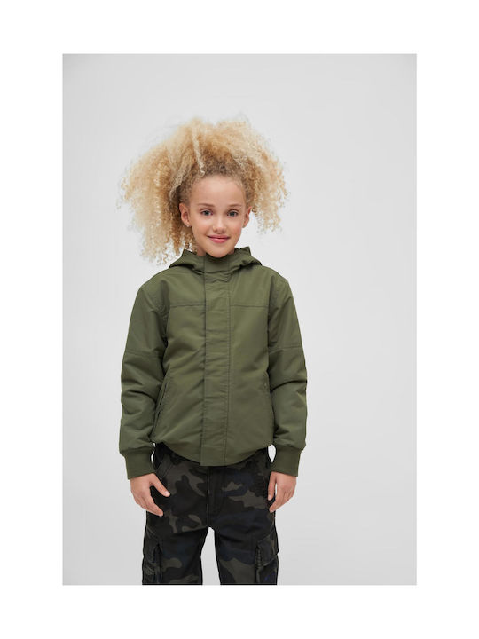 Brandit Kids Casual Jacket Windproof with Hood Olive.